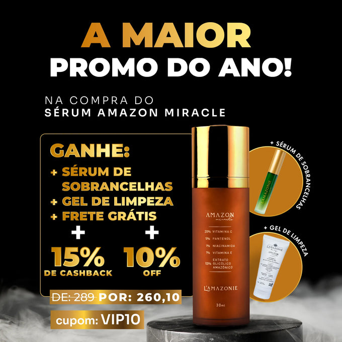 Sérum de Vitamina C20 + Sérum de Sobrancelhas e Gel de Limpeza de presente
