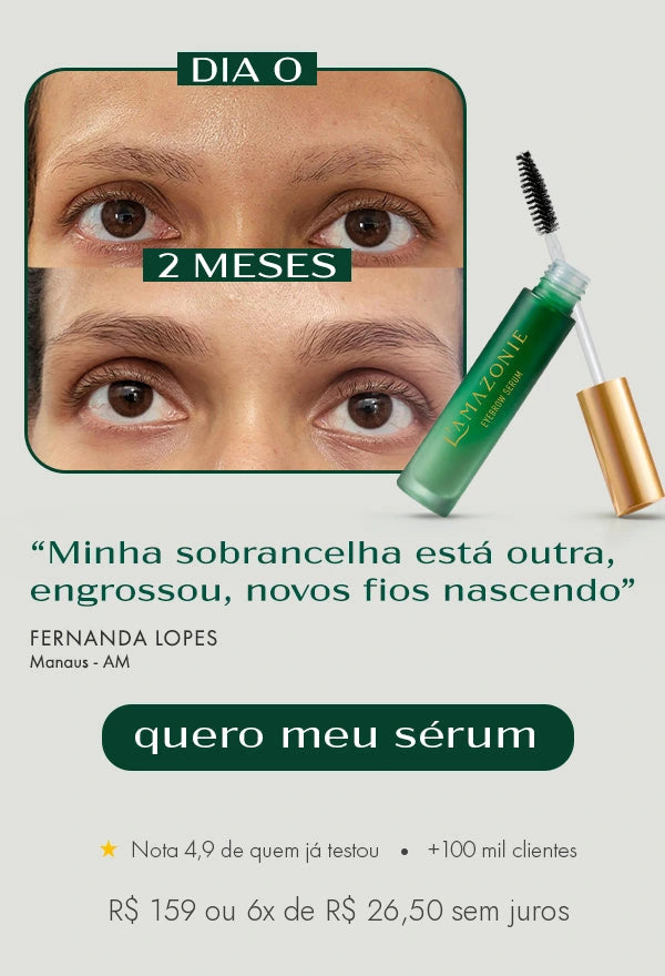 Antes e depois do sérum de sobrancelha
